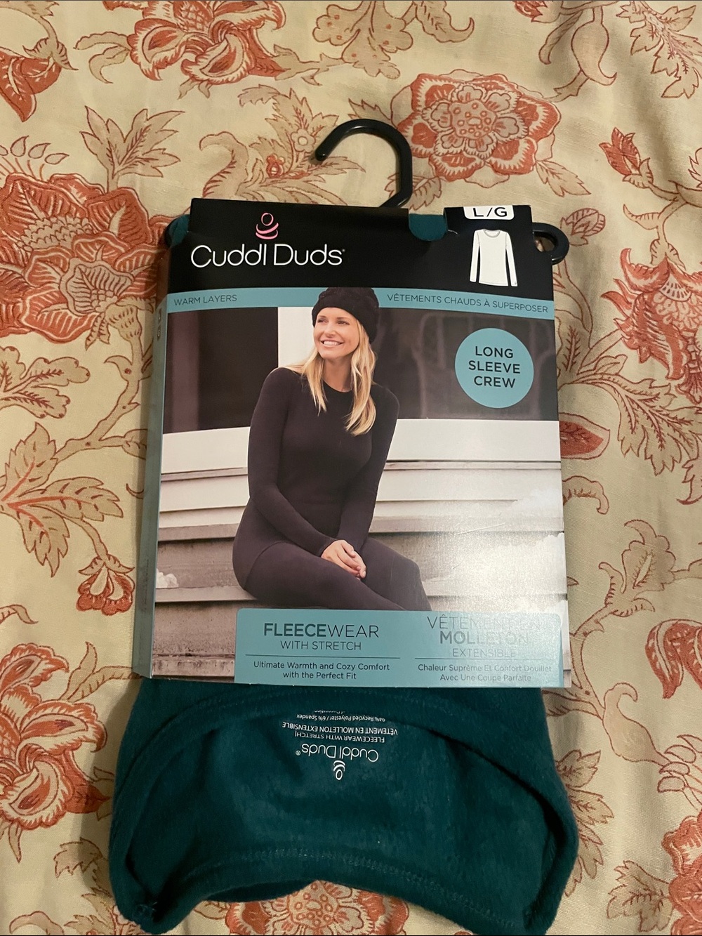 Cuddl Duds Long Sleeve Crew in Teal
